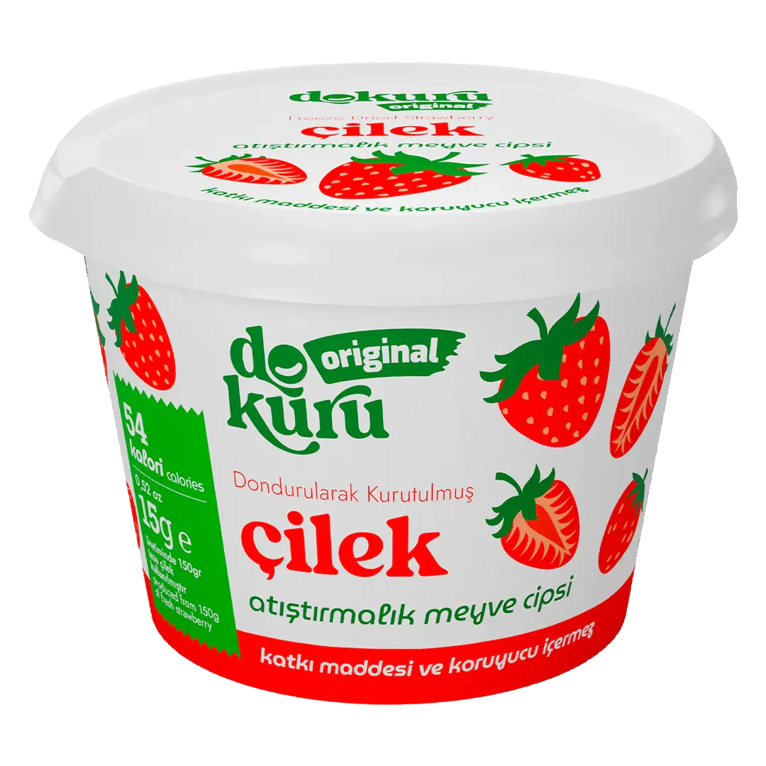 Dokuru Original Çilek dondurularak kurutulmuş meyve cipsi